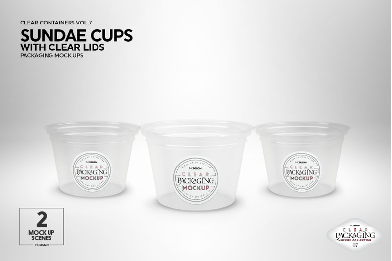 Download Clear Sundae Ice Cream Cups Mockup By INC Design Studio | TheHungryJPEG.com