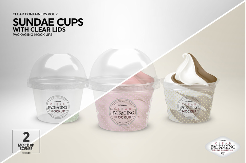 Clear Sundae Ice Cream Cups Mockup By Inc Design Studio Thehungryjpeg Com