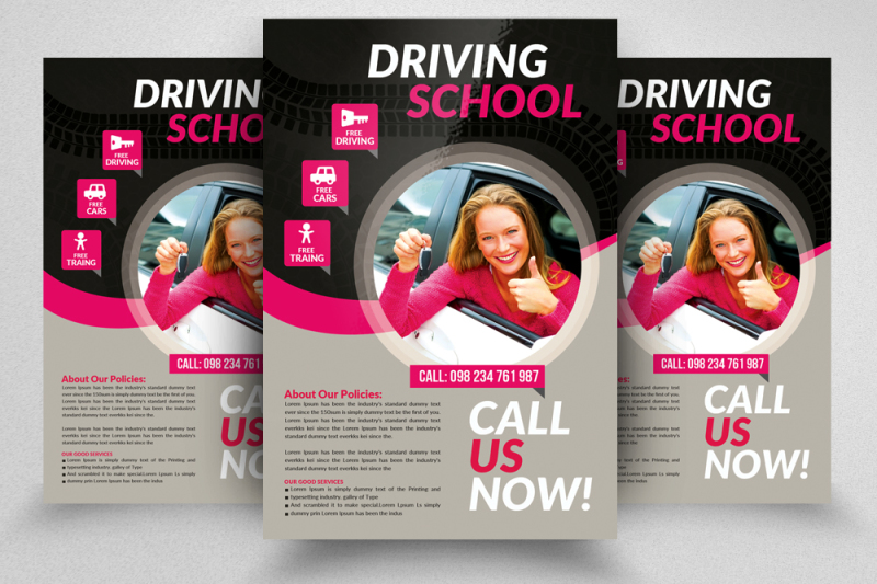 driving-learning-school-flyer-templates