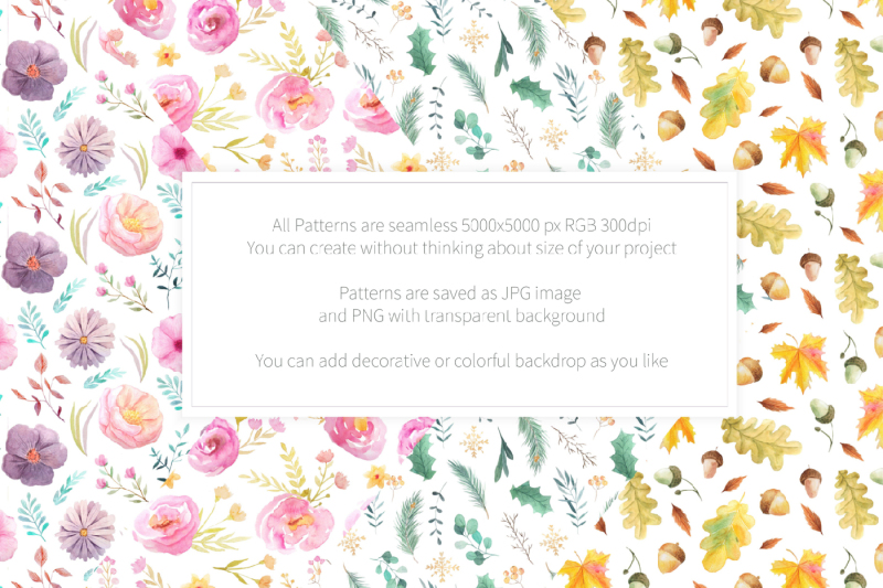 100-watercolor-floral-seamless-patterns
