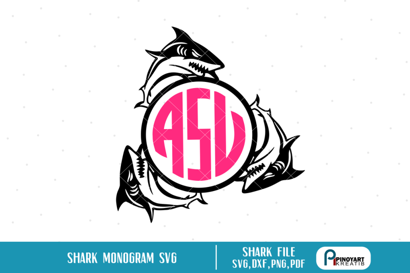 shark-monogram-svg-shark-svg-shark-svg-file-shark-monogram-dxf-shark