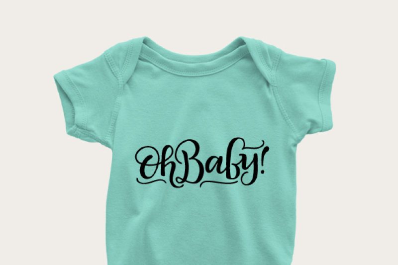 Oh baby! - SVG - PDF - DXF - hand drawn lettered cut file By HowJoyful