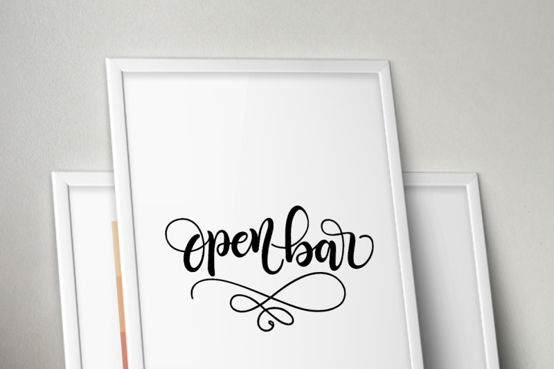 Download Open bar - SVG - PDF - DXF - hand drawn lettered cut file ...