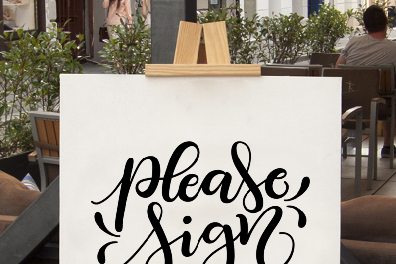 Download Please Sign Svg Pdf Dxf Hand Drawn Lettered Cut File By Howjoyful Files Thehungryjpeg Com