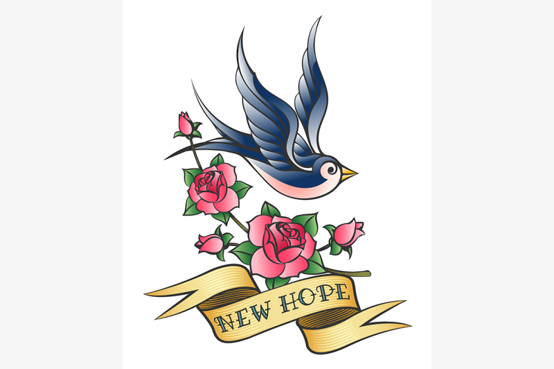 love-tattoo-with-swallow-and-branch-of-rose