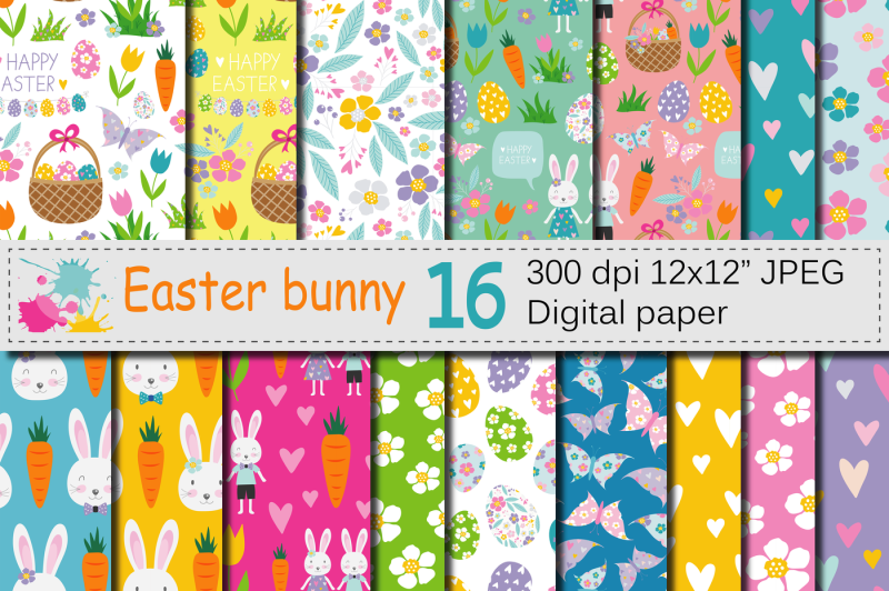 easter-bunny-seamless-patterns-bright-easter-digital-paper