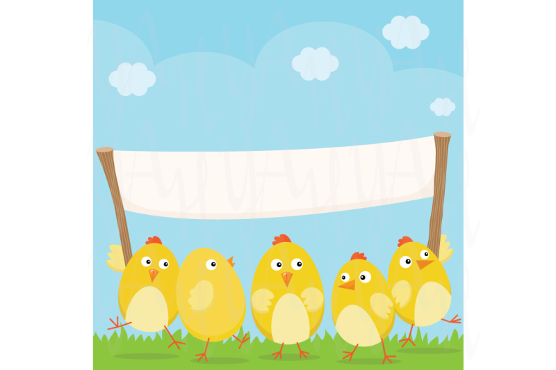 happy-easter-chicks-with-banner