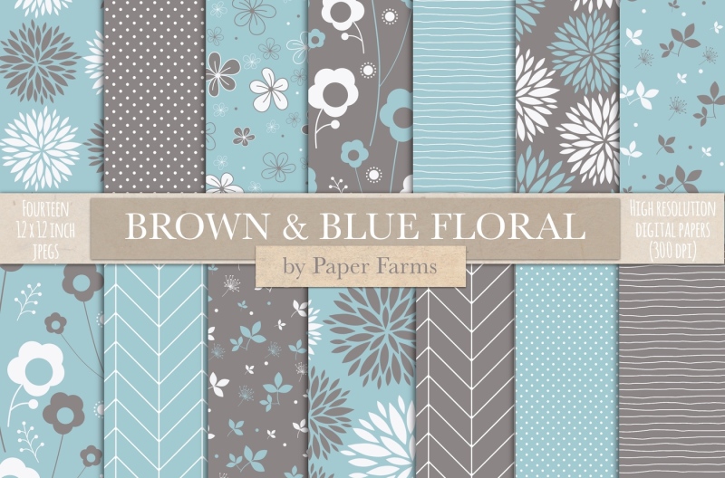 brown-and-blue-floral-backgrounds