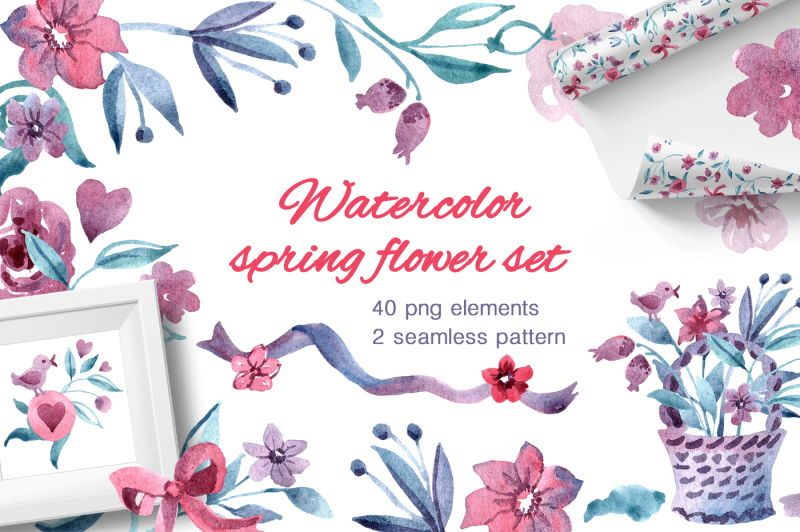 watercolor-spring-flower-set