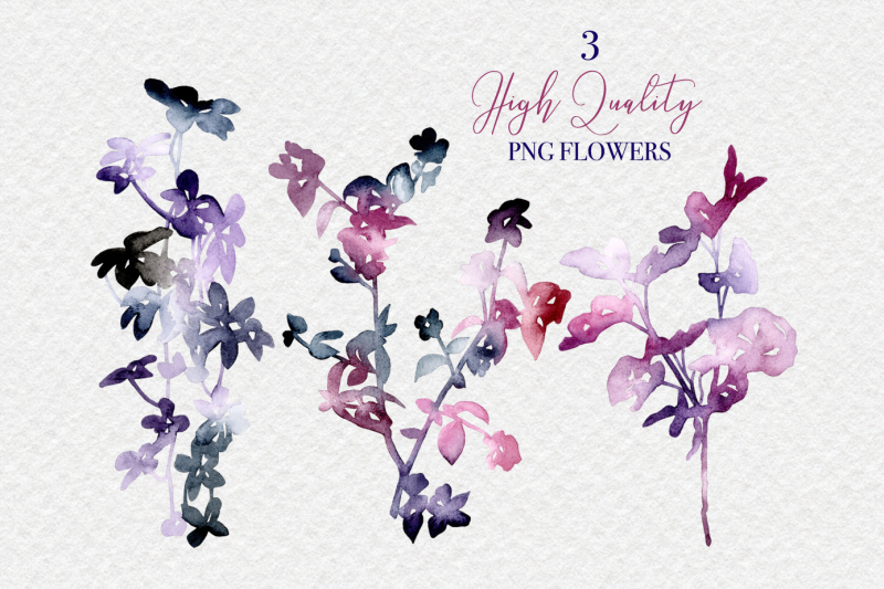 twilight-flowers-clipart-watercolour-hand-painted-png