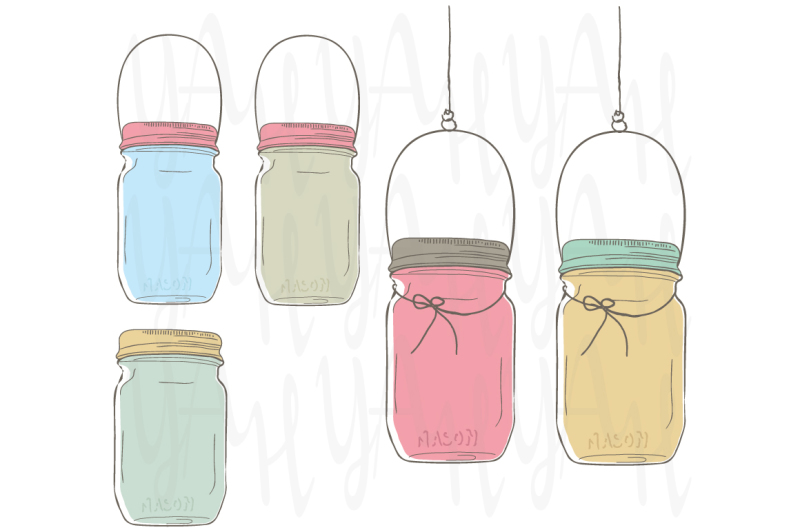 hand-draw-wedding-mason-jar