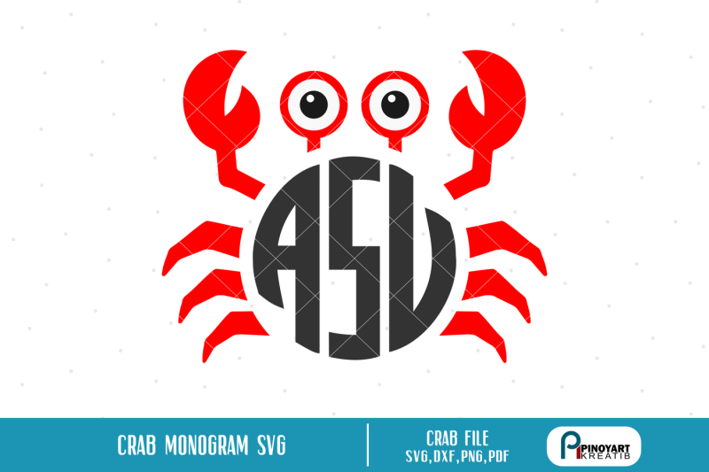 crab-monogram-svg-crab-monogram-crab-svg-crab-svg-file-crab-dxf-svg