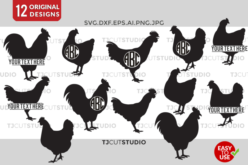 chicken-svg-chicken-monogram-svg-chicken-silhouette