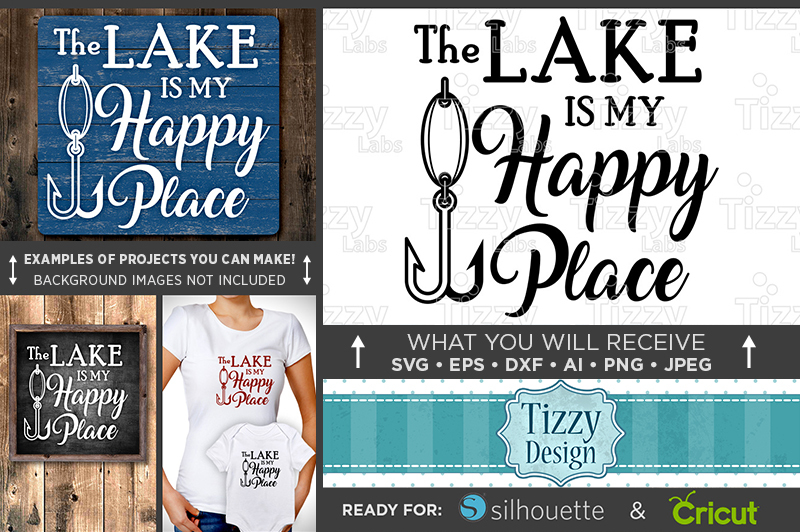 The Lake Is My Happy Place Svg - Fishing Lure - Nautical Decor 648 By