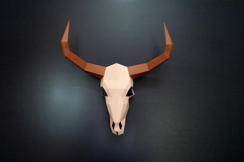 diy-bull-skull-3d-papercraft