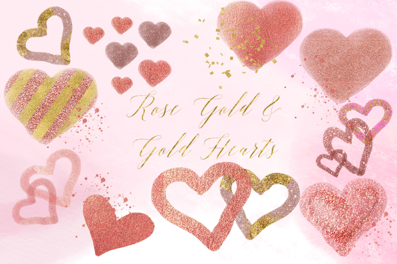 hearts-clipart-rose-gold-heart-clip-art-digital-hearts-hearts-inst