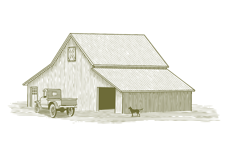 woodcut-truck-and-barn