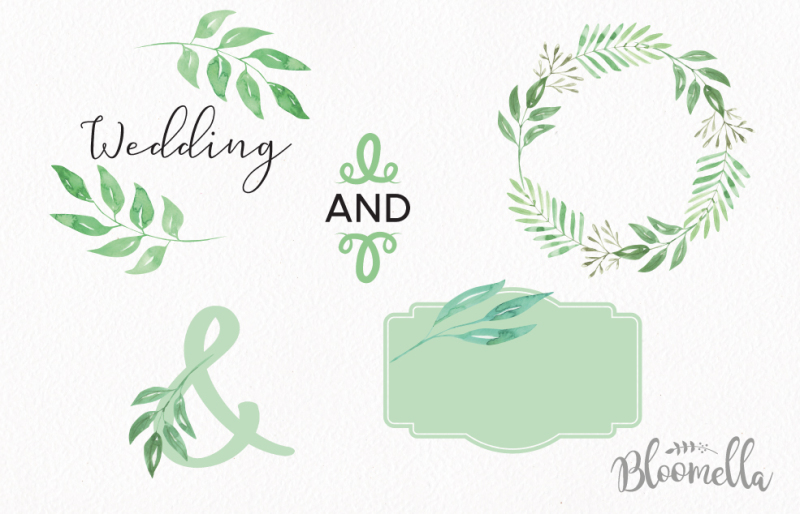 wedding-foliage-leaves-package-50-elements-green-leaf-hand-painted