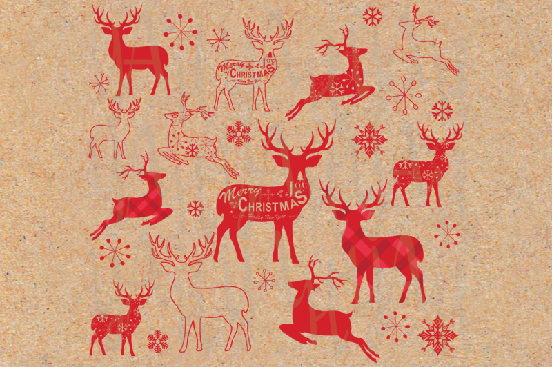 vintage-christmas-reindeer-set