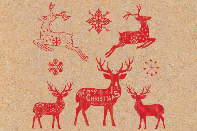 vintage-christmas-reindeer-set
