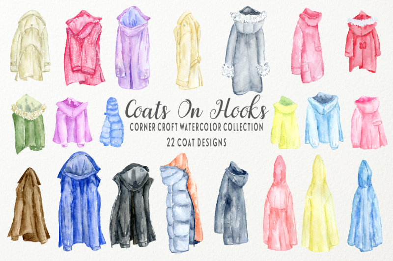 watercolor-coats-on-coat-rack