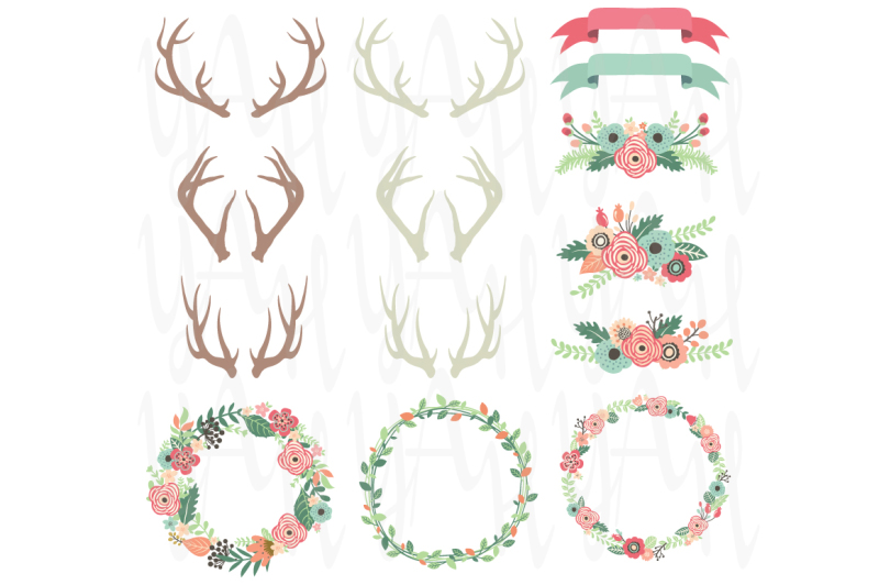 wedding-floral-wreath-floral-antlers