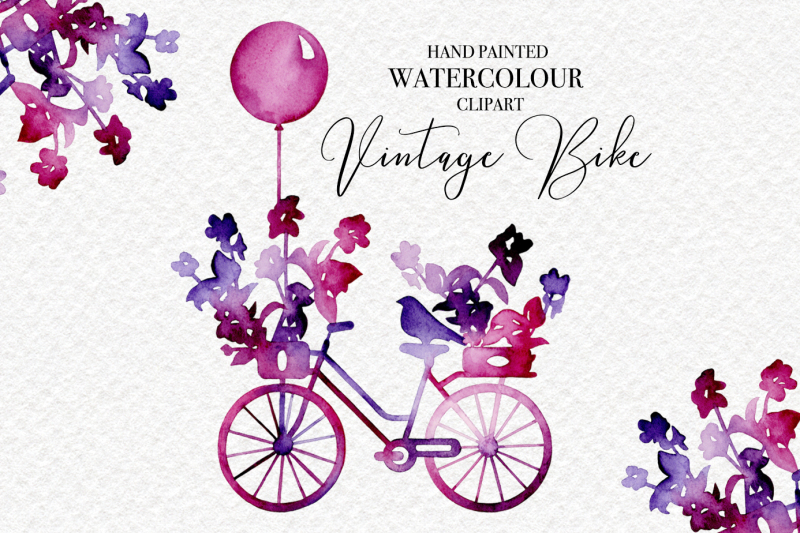 vintage-bike-watercolour-clipart
