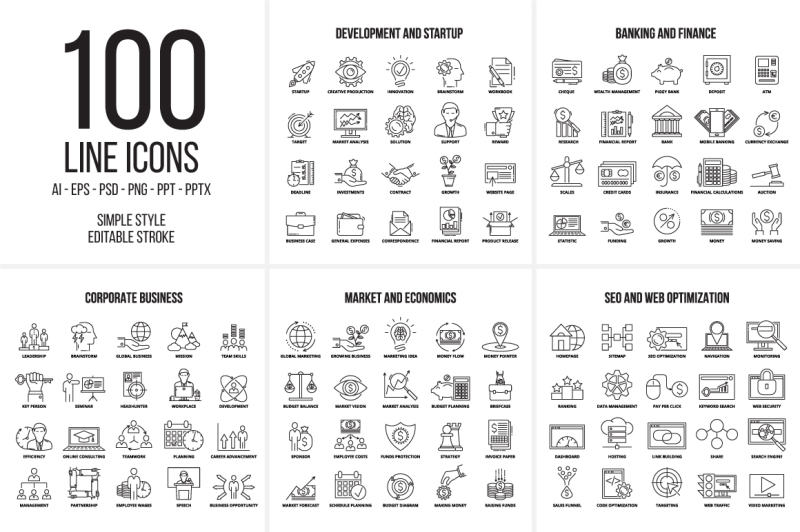 100-line-business-icons
