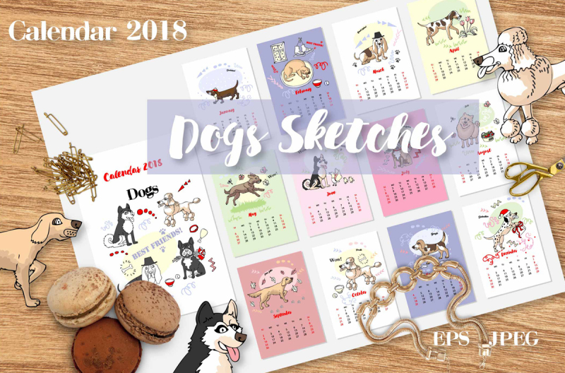 calendar-2018-dogs-sketches