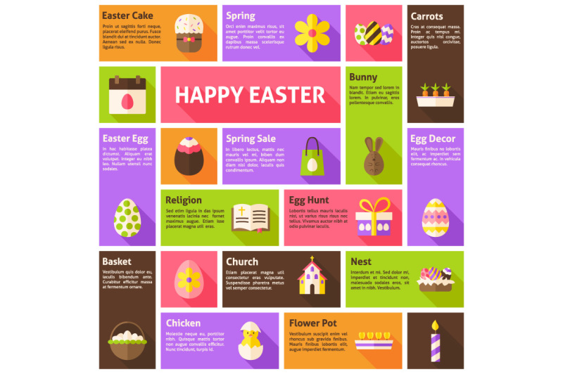 happy-easter-flat-vector-infographic
