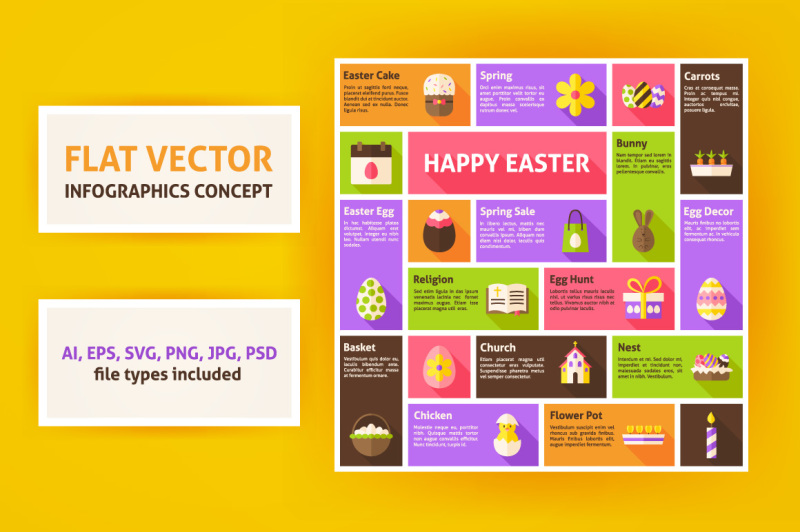 happy-easter-flat-vector-infographic