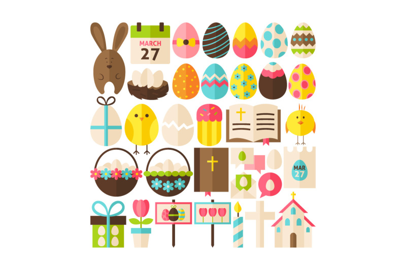 happy-easter-vector-isolated-objects