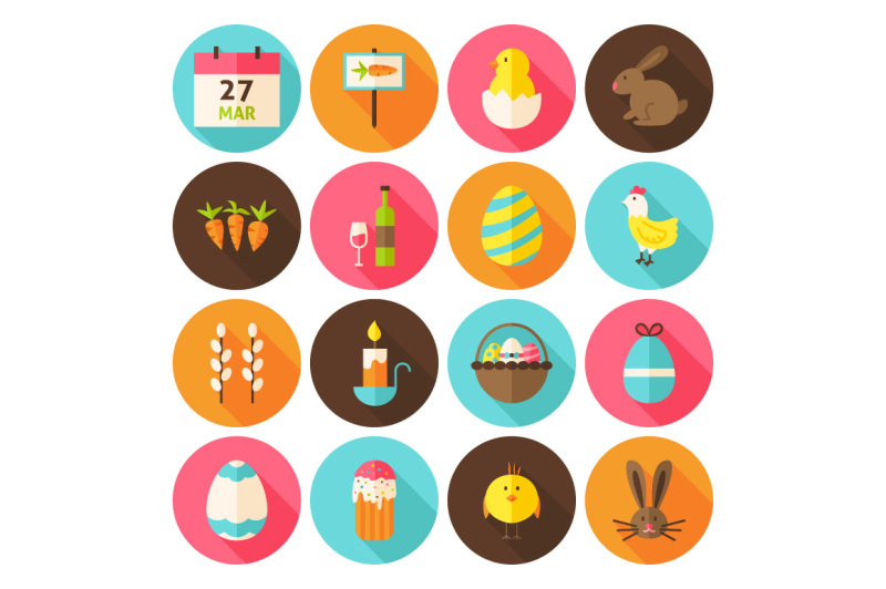 happy-easter-flat-vector-icons