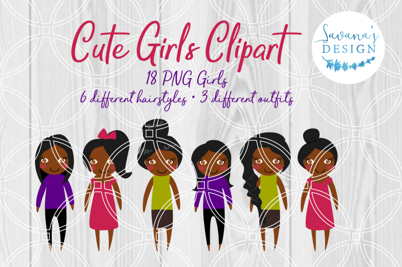 african-american-girls-clipart-planner-stickers-cute-girl-clipart