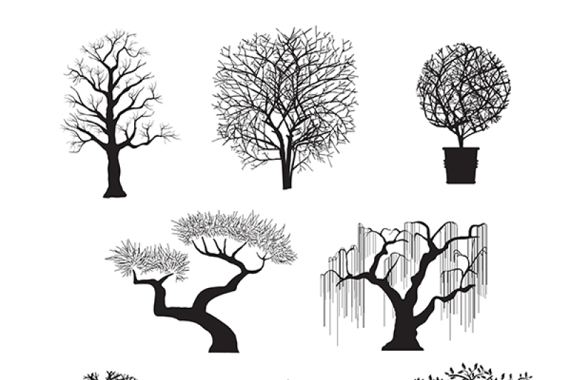 set-of-tree-silhouettes