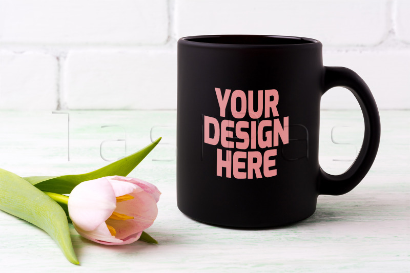 black-coffee-mug-mockup-with-nbsp-pink-tulip