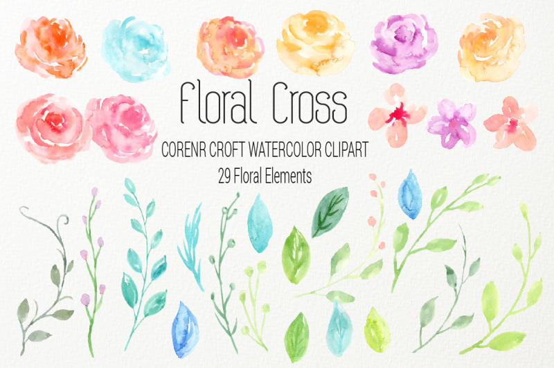 watercolor-clip-art-floral-cross
