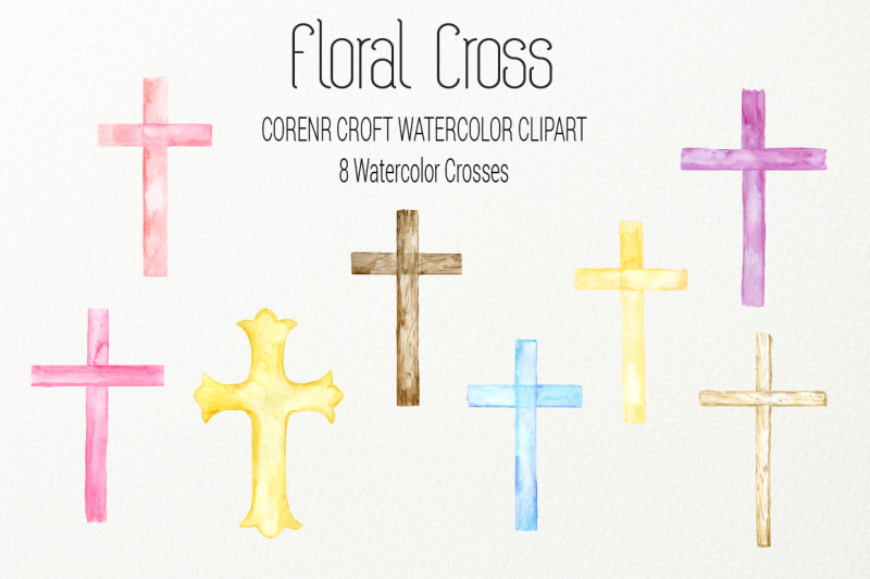 watercolor-clip-art-floral-cross