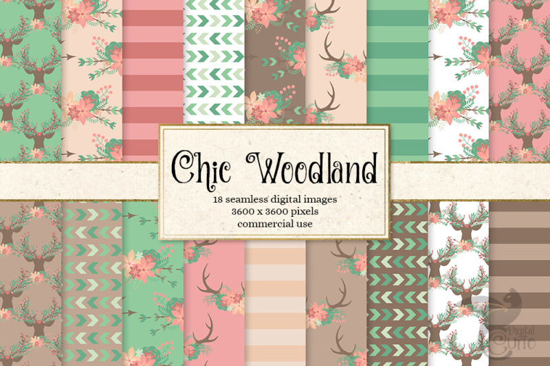 chic-woodland-digital-paper