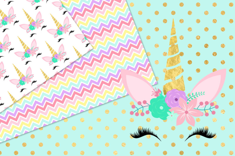 unicorn-faces-digital-paper-and-clipart