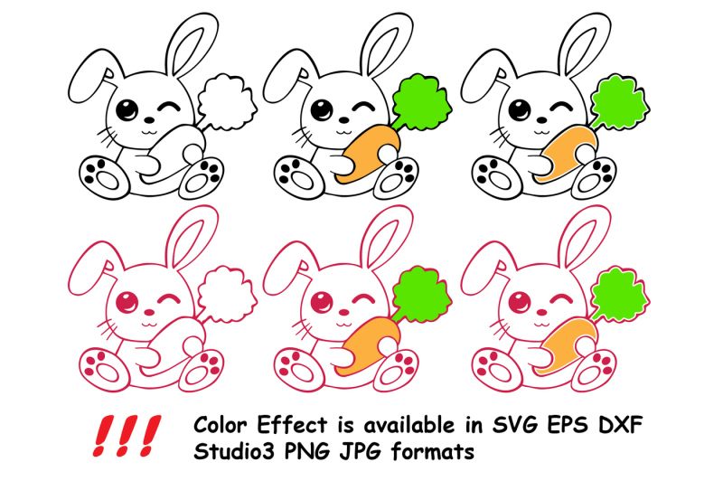 Download Easter Bunny Silhouette Glitter Rabbit carrot outline 758S ...