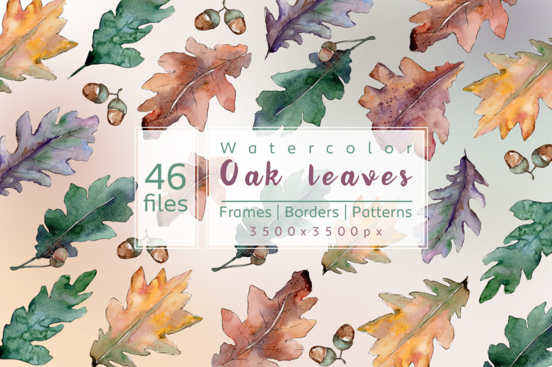 beautiful-autumn-oak-leaves-jpg-watercolor-set