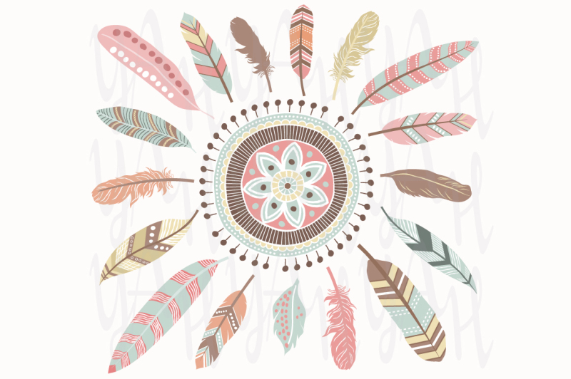 tribal-feathers-mandala-elements