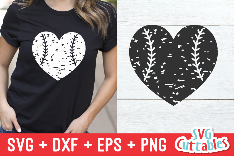 Download Baseball / Softball Heart Distressed By Svg Cuttables ...