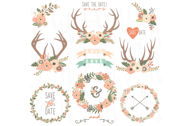 floral-wreath-and-floral-antlers