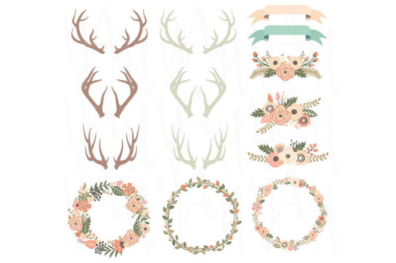 floral-wreath-and-floral-antlers