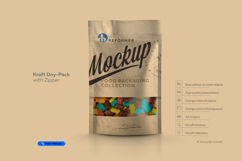 Download Download Kraft Doy-Pack with Zipper PSD Mockup - Free ... Yellowimages Mockups