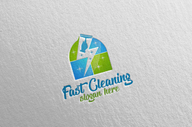 fast-cleaning-service-logo-design
