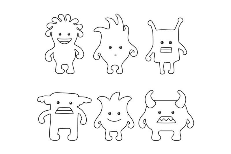 colorful-cute-monsters-set