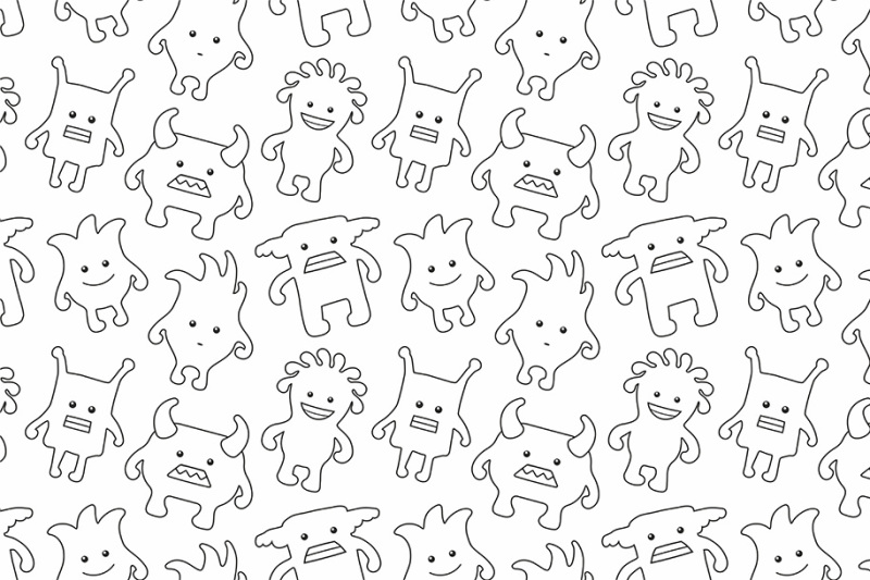 colorful-seamless-monsters-pattern